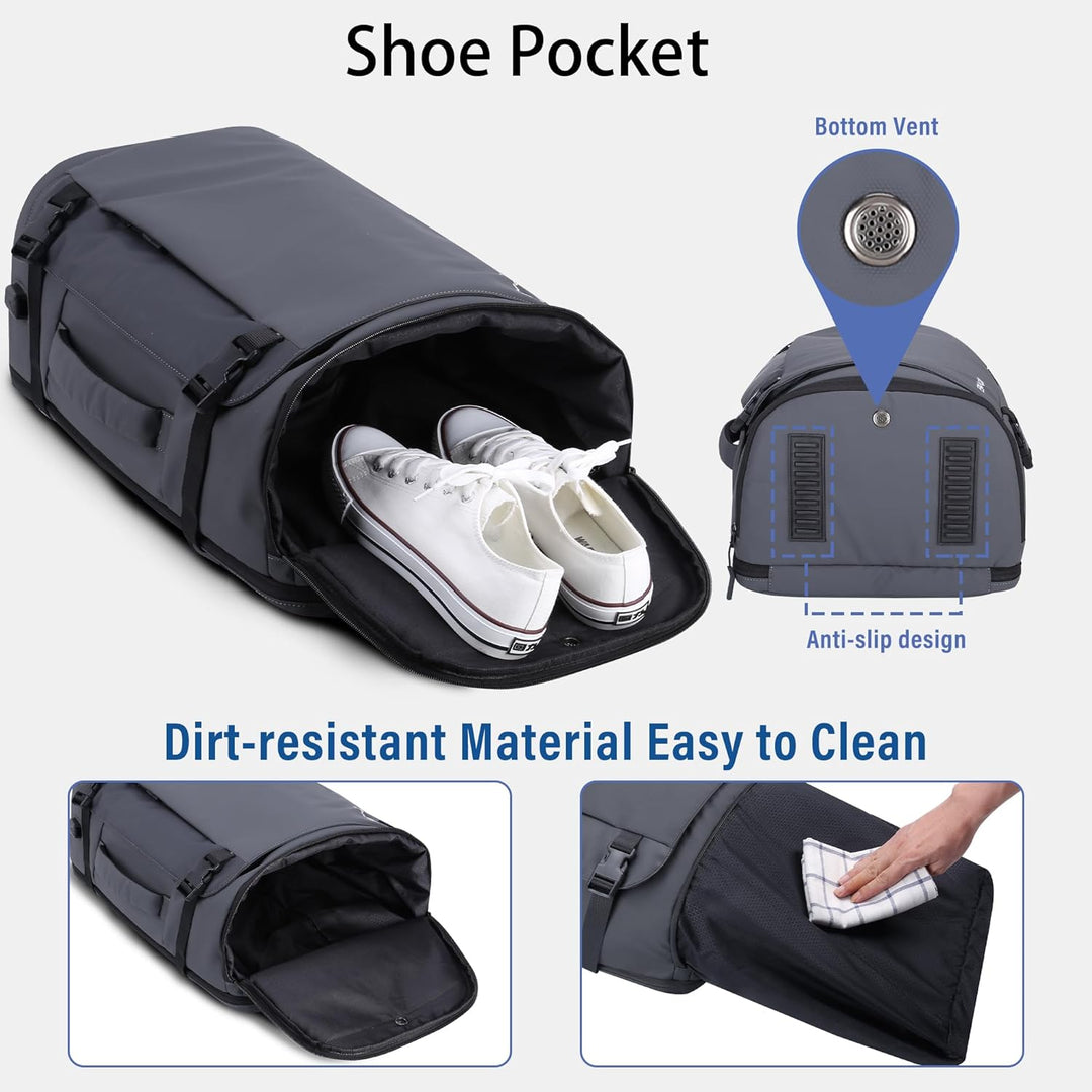 HOMIEE Reiserucksack 40L Grosser Rucksack Herren Wasserdicht 15.6-17.3 Zoll Laptoprucksack Handgepäc