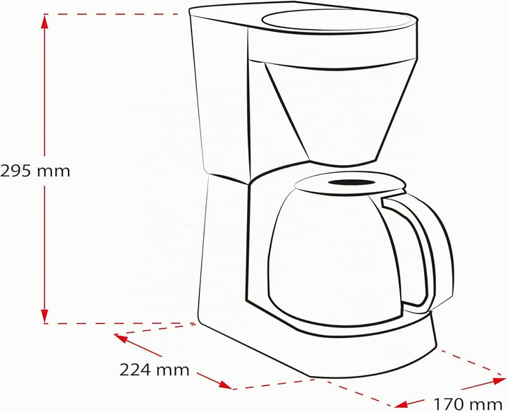 Melitta Easy Filter Kaffeebereiter mit Glaskanne, Fassungsvermögen 10 Tassen (125 ml), Schwarz Schwa