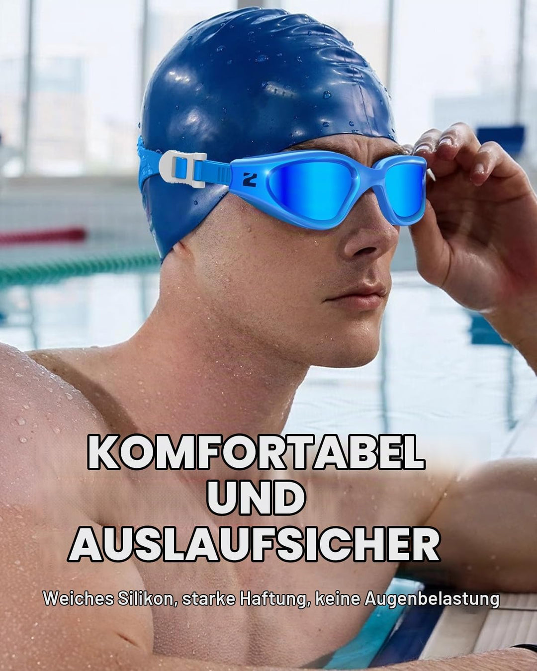ZIONOR G1 NAVA Super Anti-Nebel Schwimmbrille, Uni, Erwachsene, Damen, Anti-Beschlag, Komfort Profi,