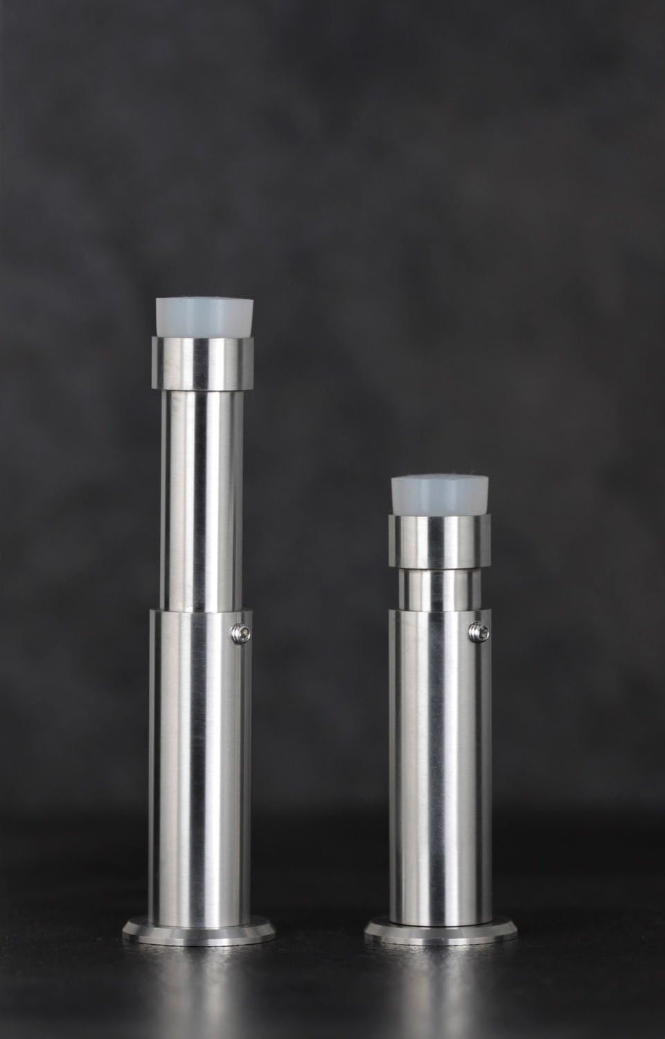 EVI HERRAJES Verstellbarer Türstopper aus Messing 88-120mm, Installation mit Schraubsockel (Edelstah