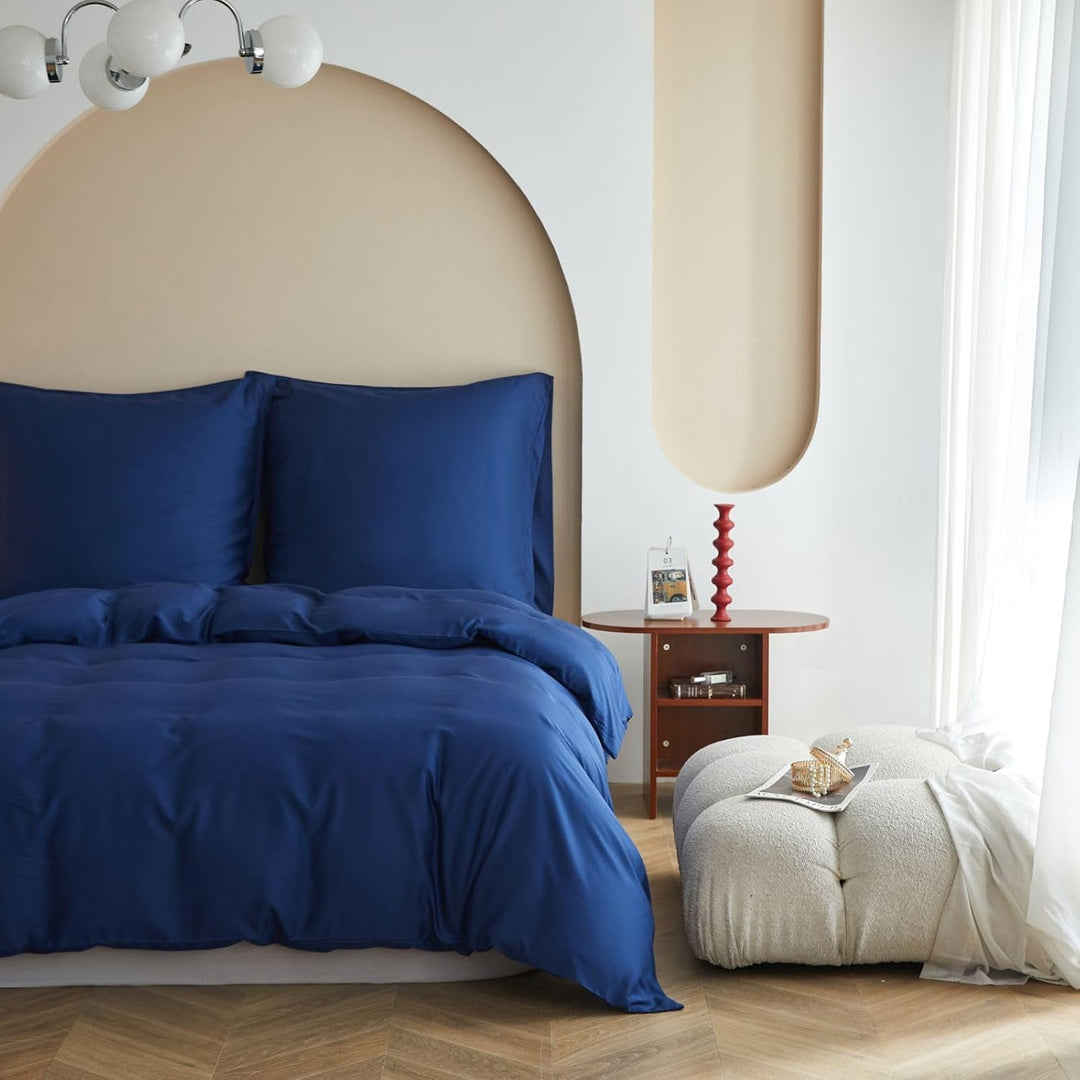 Simple&Opulence Bambus Bettbezug Set, Seidiger und weicher Bettbezug Kühle Bettwäsche Perfekt für Ha