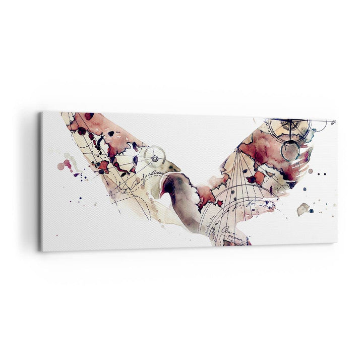 Wandbilder Dekoration Wohnzimmer Vogel Abstraktion Panorama Bilder auf Leinwand 120x50cm Leinwandbil