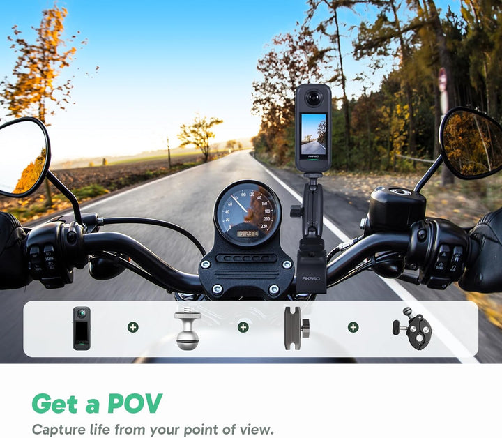 AKASO 360 Moto Pack – Action Cam 360 ° in 5,7 K, Foto 72 MP, Dual-Sensor 1/2 Zoll 48 MP, 360 ° Horiz