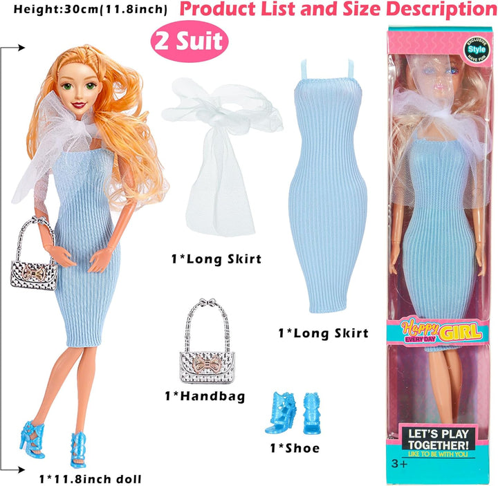 6 Pack Mode 11,5 Zoll amerikanisches Spielzeug Prinecess Puppen Spielset mit Outfits Kleid Design un