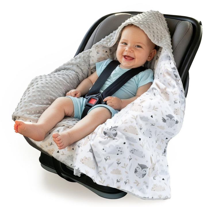 Medi Partners Einschlagdecke 100% Baumwolle 85x85cm Kuscheldecke für Kinderwagen Babyschale universa