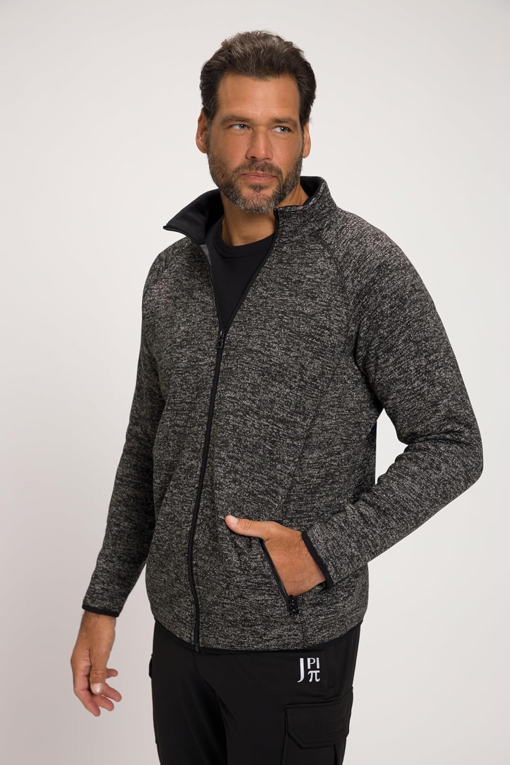 JP 1880 Strickfleece-Jacke 802394 L Grau Melange, L Grau Melange