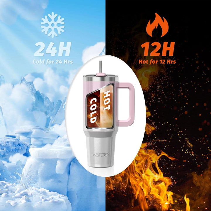 WATERSY 40oz Kaffeebecher to Go Thermobecher Doppelwandiger Edelstahl Vakuum Auslaufsicher Trinkbech