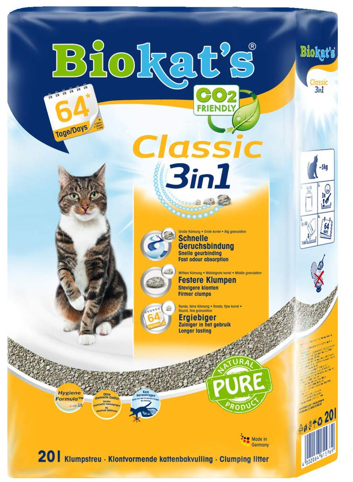 Gimborn Biokat's Classic 3in1 ohne Duft - Klumpende Katzenstreu mit 3 unterschiedlichen Korngrössen