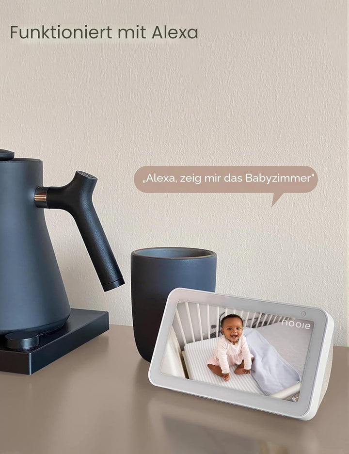 nooie 5G Babyphone mit SD-Karte, 2K Babyphone mit Kamera WiFi Haustierkamera, kabellose 360-Grad IP-