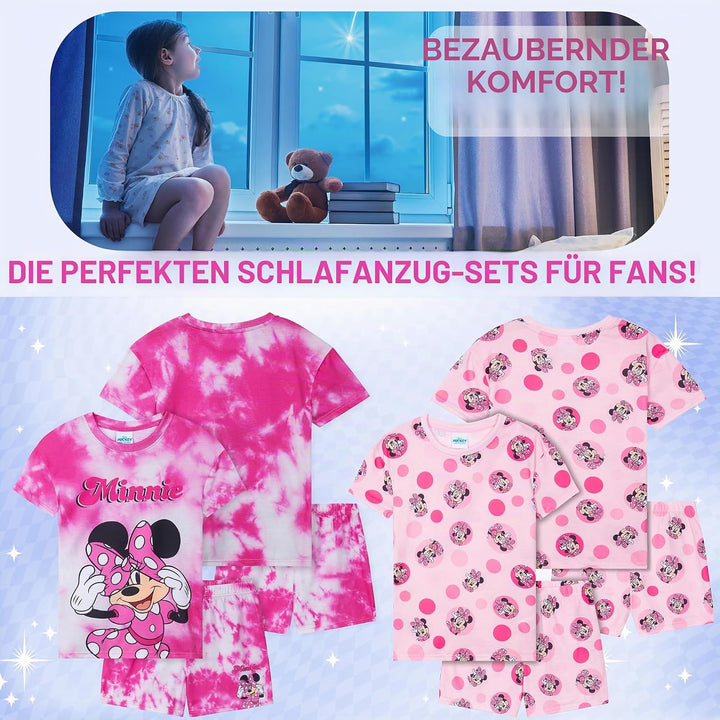 Get Trend Schlafanzug Mädchen Kurz Pyjama Kinder 2er Set Schlafanzug Teenager Kurzarm Sommer Loungew