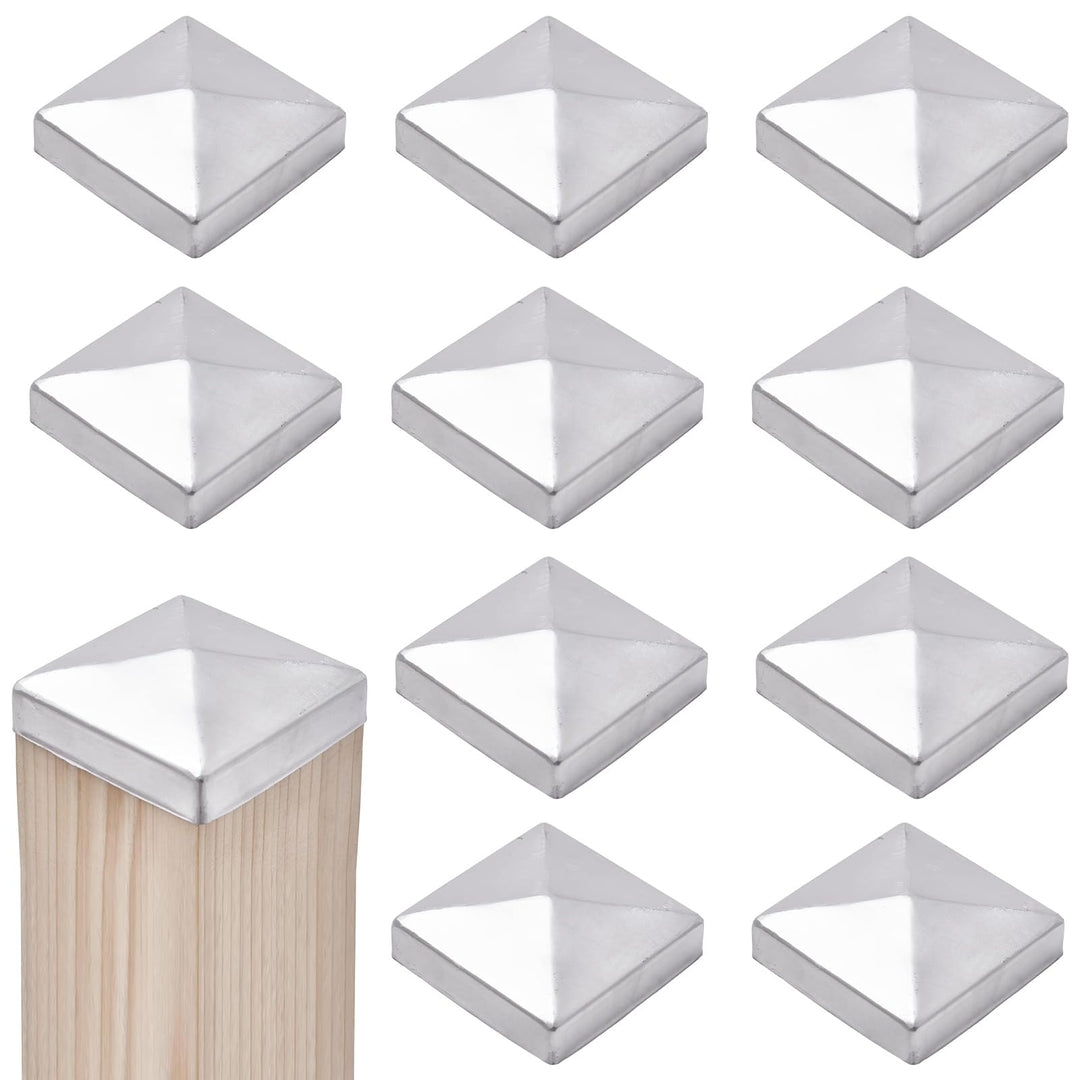 Pfostenkappen 10 Stück, 10x10cm Zaun Pfosten Kappen, Zaunpfosten Abdeckung, Pfostenkappe, Pfostenabd