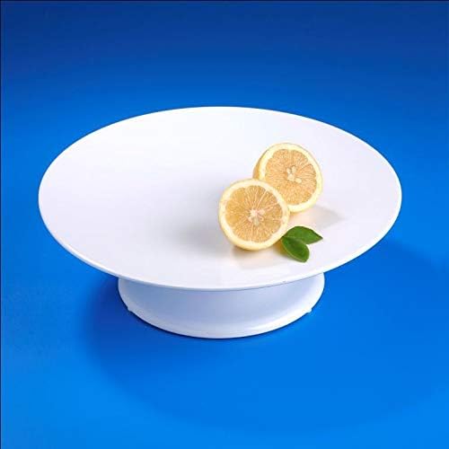 Tortenplatten rund, Masse ca. 32 cm x 10 cm, mit Drehfuss, Weiss