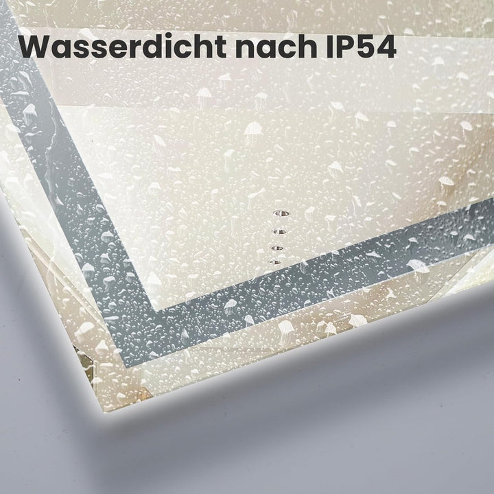 AllRight Badspiegel mit Beleuchtung 70x50cm | LED Spiegel | IP54 Wassergeschützt | Touch-Steuerung |