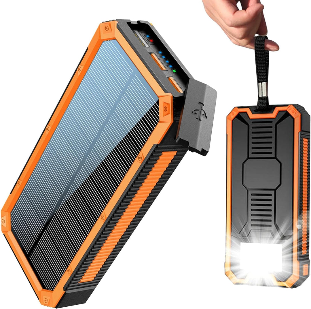 Solar-Ladegerät, 20.000 mAh, PD20W, externer Akku, Solar Power Bank, tragbares Ladegerät, USB C, Sch