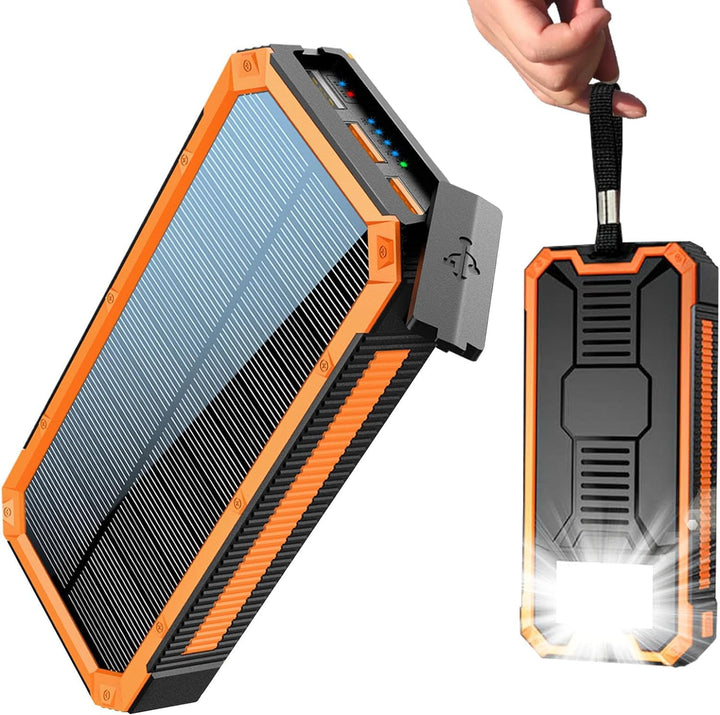 Solar-Ladegerät, 20.000 mAh, PD20W, externer Akku, Solar Power Bank, tragbares Ladegerät, USB C, Sch