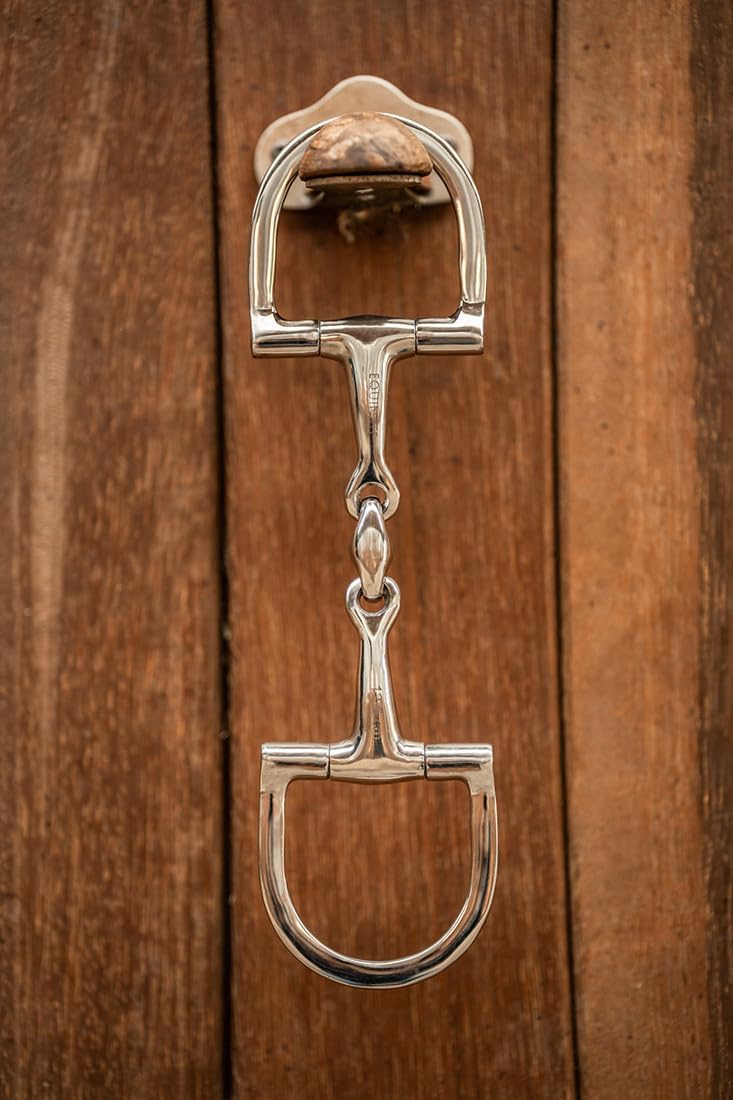 Equinate D-Ring Trense Edelstahl 16mm doppelt gebrochen 14,5cm - Anatomisch geformtes maulfreundlich