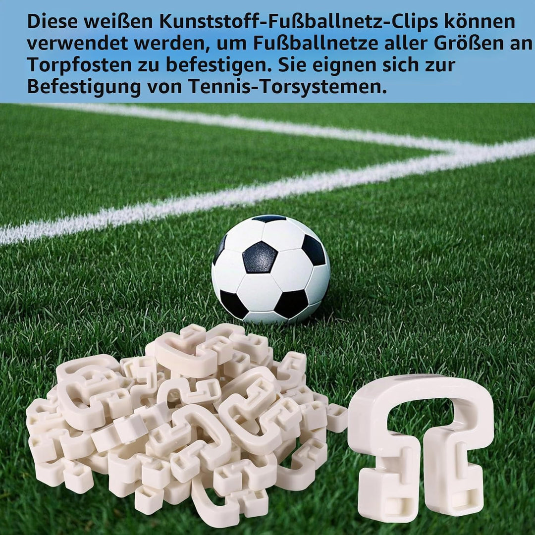 30 STK Fussballnetz Clips, Hufeisenform Kunststoff Fussballtornetz Clips Fussballtor Halterungen Zub