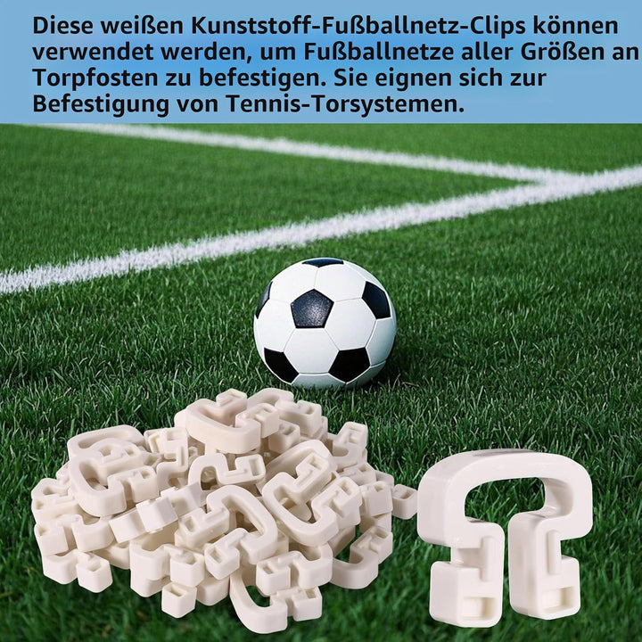 30 STK Fussballnetz Clips, Hufeisenform Kunststoff Fussballtornetz Clips Fussballtor Halterungen Zub