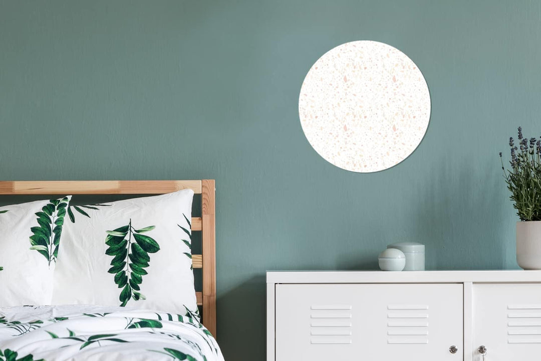 MuchoWow Wandbild Rund Wanddeko Deko Wohnzimmer Bilder 30x30 cm Muster - Terazzo - Textur, 30x30 cm