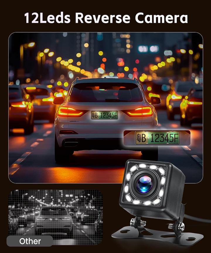 HD 4.3 Zoll Rückfahrkamera Kit mit Kameras, Rückfahrkamera mit IP68 Wasserdicht Nachtsicht Superweit