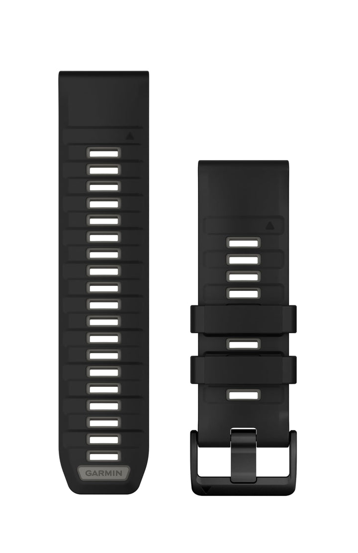 Garmin QuickFit, Silikonband, 26 mm, Schwarz/Kieselgrau Schwarz/Kieselgrau 26 mm Einfarbig, Schwarz/