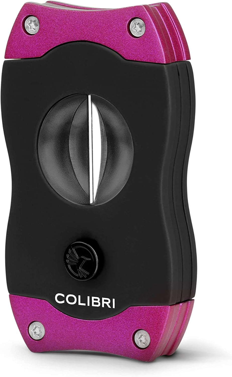 Colibri V-Cut Zigarrenschneider | Schwarz Mit Lilaakzenten |Federauslöser | Tiefer 7mm V-Schnitt | B
