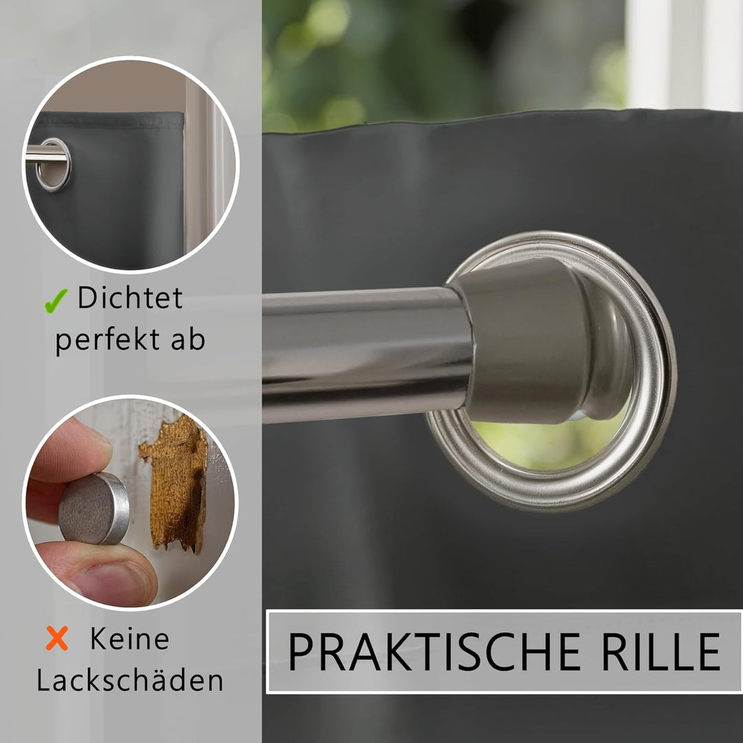 tinycurtains Türvorhang mit Teleskopstange, einfache Montage in nur 1 Minute ohne Bohren (Türvorhang