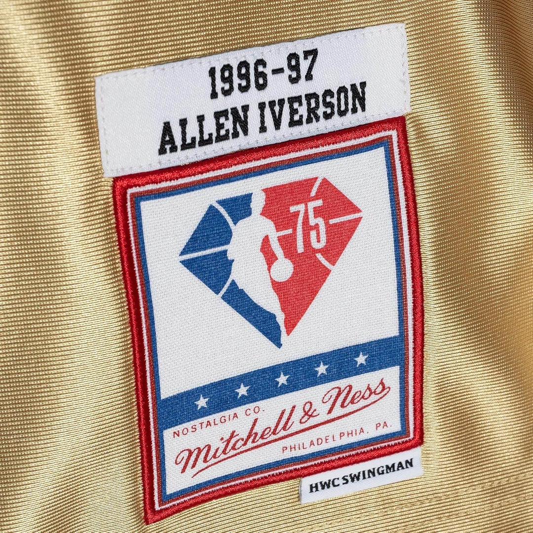 Mitchell & Ness NBA 75th Anniversary Swingman Jersey - Gold M Philadelphia 76ers - Iverson Gold, M P