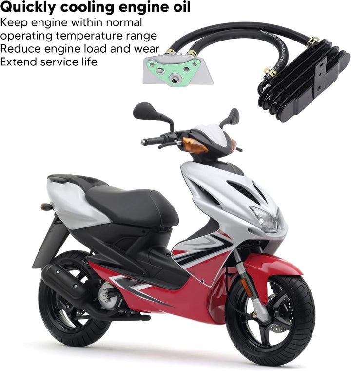 Getriebeölkühler, Motorrad Ölkühler Metall-Motorgetriebekühler, der Schnell Abkühlt Für 50‑150 Cc Cu