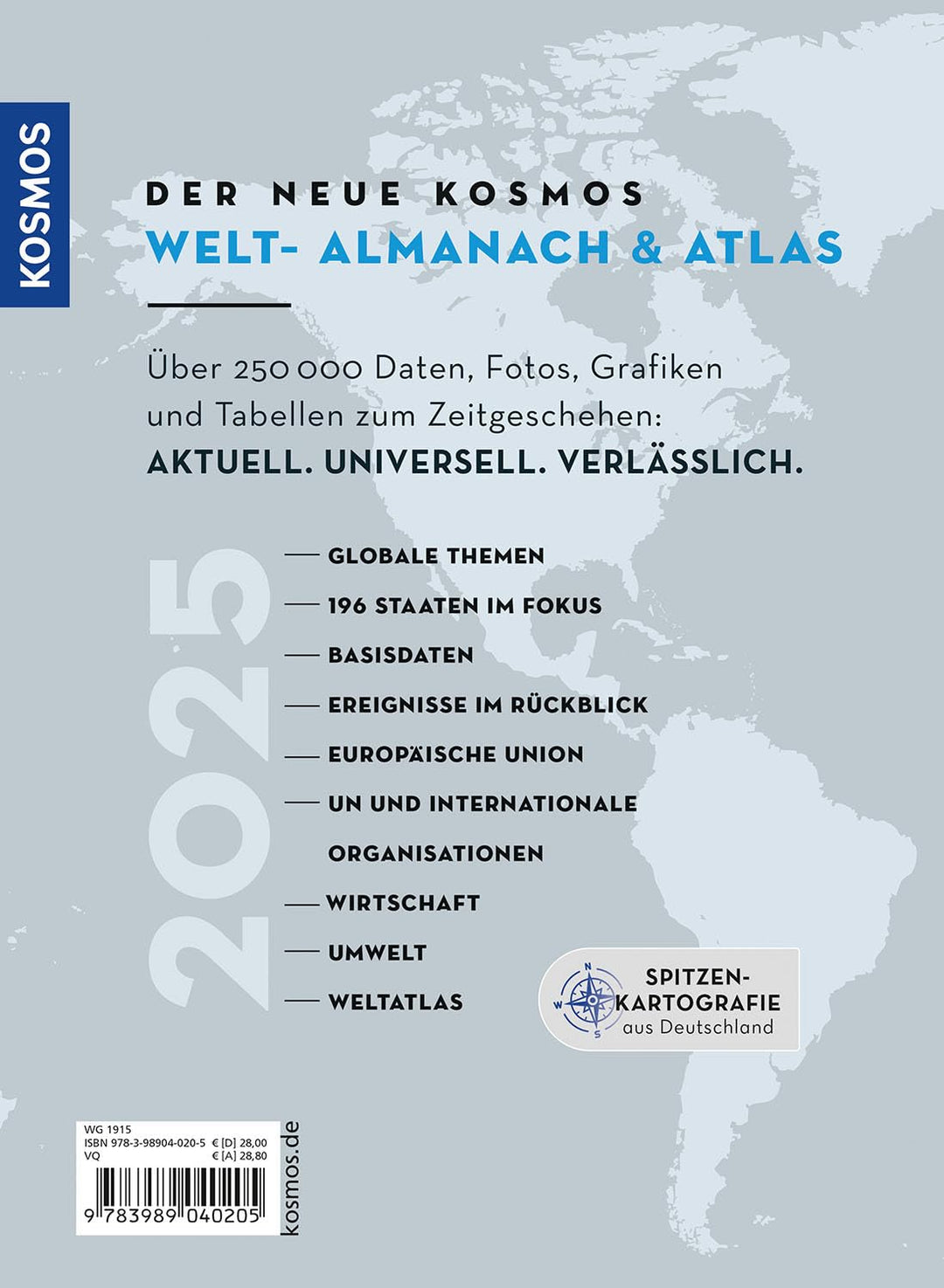 Der neue Kosmos Welt-Almanach & Atlas 2025: Daten. Fakten. Karten. Topthema: Flucht & Migration, Tas