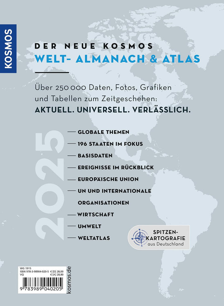 Der neue Kosmos Welt-Almanach & Atlas 2025: Daten. Fakten. Karten. Topthema: Flucht & Migration, Tas