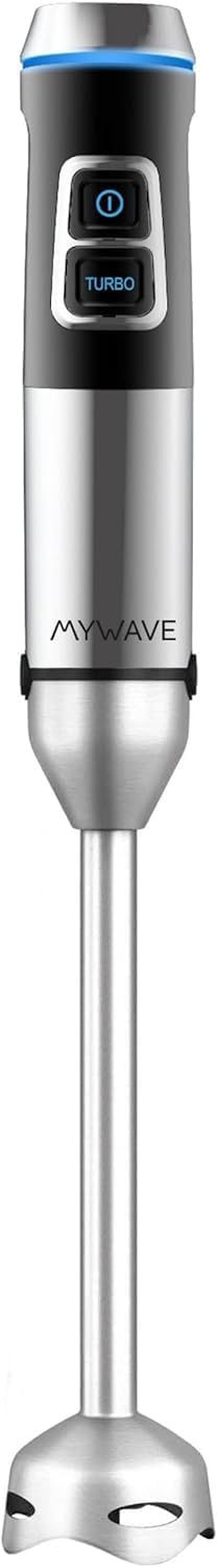 MYWAVE MWBTM-XXL Saona Stabmixer Für Feste und Flüssige Nahrungsmittel, Stainless Steel, Silber