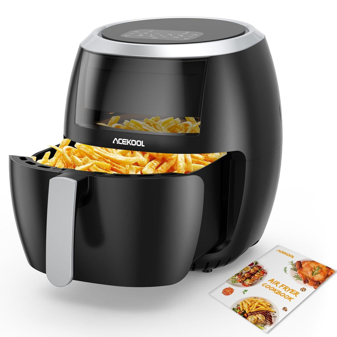 HeissLuftfritteuse, XXL öLfrei 8l 1800w, Heissluftfritteuse Mit Sichtfenster & Digitaldisplay,Touch-