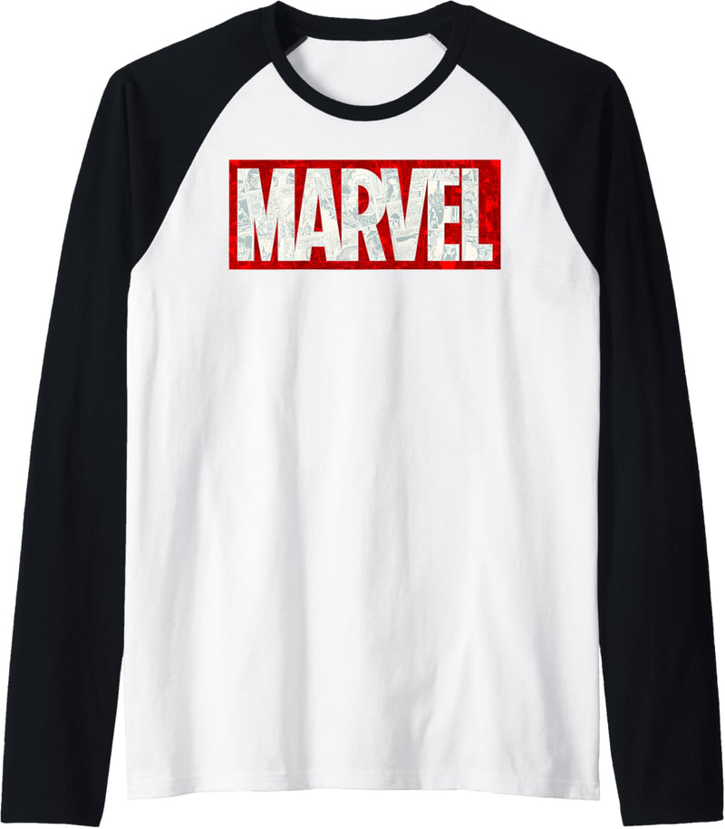 Marvel Comic Strip Logo Fill Raglan