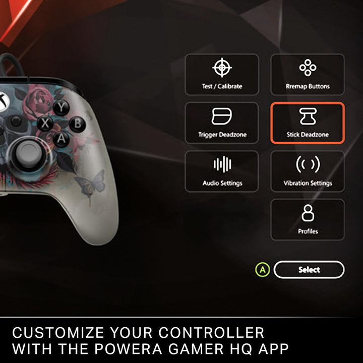 PowerA Kabelgebundener Controller Advantage für Xbox Series X|S - Bloom & Gloom, Gamepad, kabelgebun