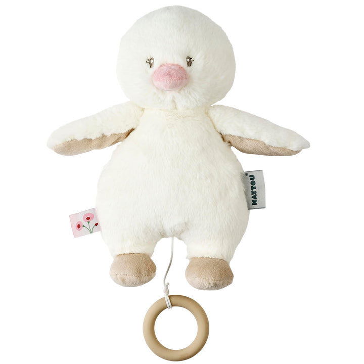 Nattou Spieluhr, Baby-Ente, Wiegelied «La-Le-Lu», Mit Ring, 100% Polyester, FanFan, Weiss