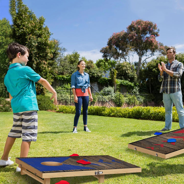 NZQXJXZ 90 x 60 cm Faltbar Cornhole Spiel Outdoor Cornhole Säckchen mit 8 Bohnensäcke & Tragetasche