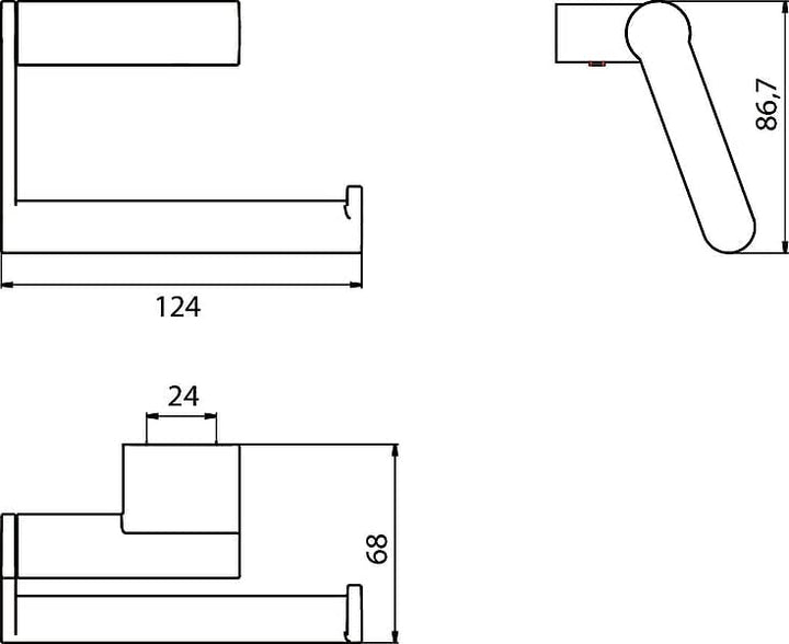 emco SYSTEM2 Papierhalter ohne Deckel, eleganter Toilettenpapierhalter zur Wandmontage aus Metall, h