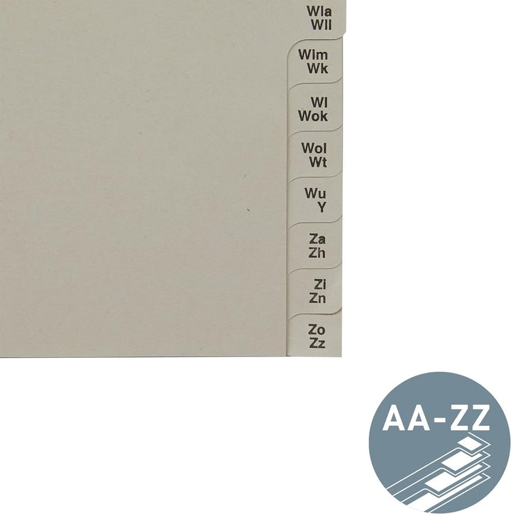 Leitz Register, Trennblätter mit Taben und alphabetischem Aufdruck A-Z für 12 Ordner, Halbe Höhe und