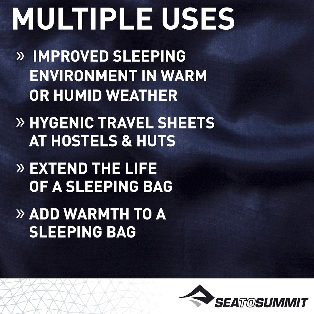 Sea to Summit Schlafsack Hüttenschlafsack Silk Stretch Liner - Mummy marineblau 92 x 210 cm cm, mari