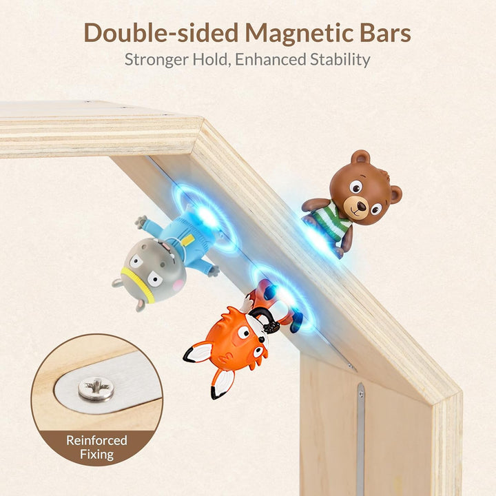 Todeco Tonie-Regal für Toniebox Hörfiguren, Magnetische Aufbewahrung für 60-70 Tonie, Wandregal und