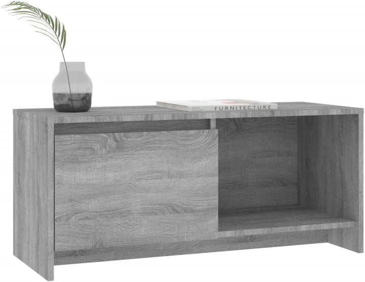 homiuse TV Board Grau Sonoma 90x35x40 cm Holzwerkstoff Fernsehschrank Fernsehtisch TV Lowboard TV Ko