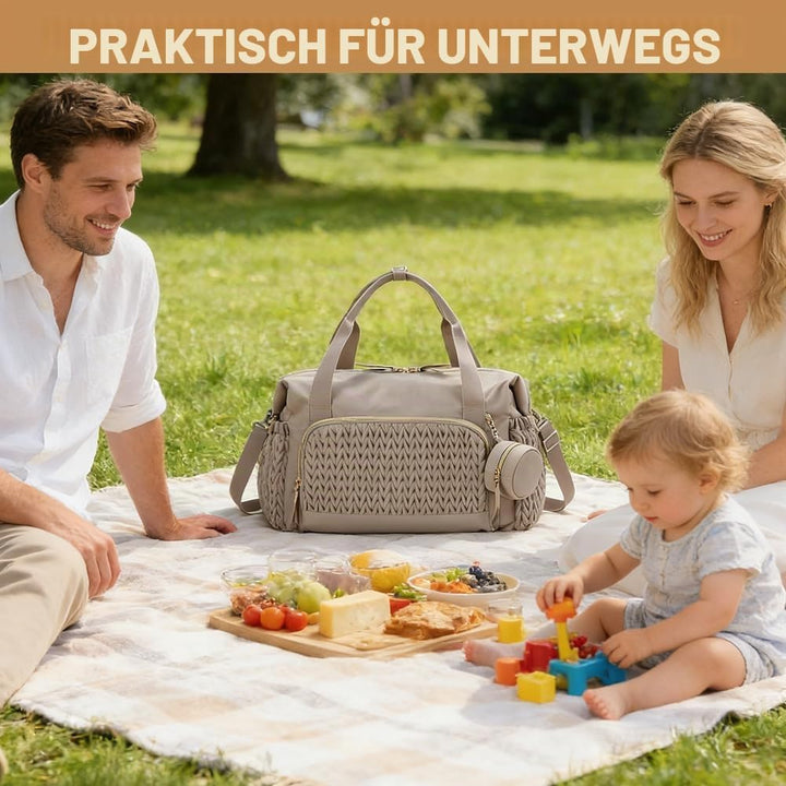 Wickeltasche gross - Multifunktionale Baby Wickeltasche für Mama mit Schnulleretui, wasserdicht, gro