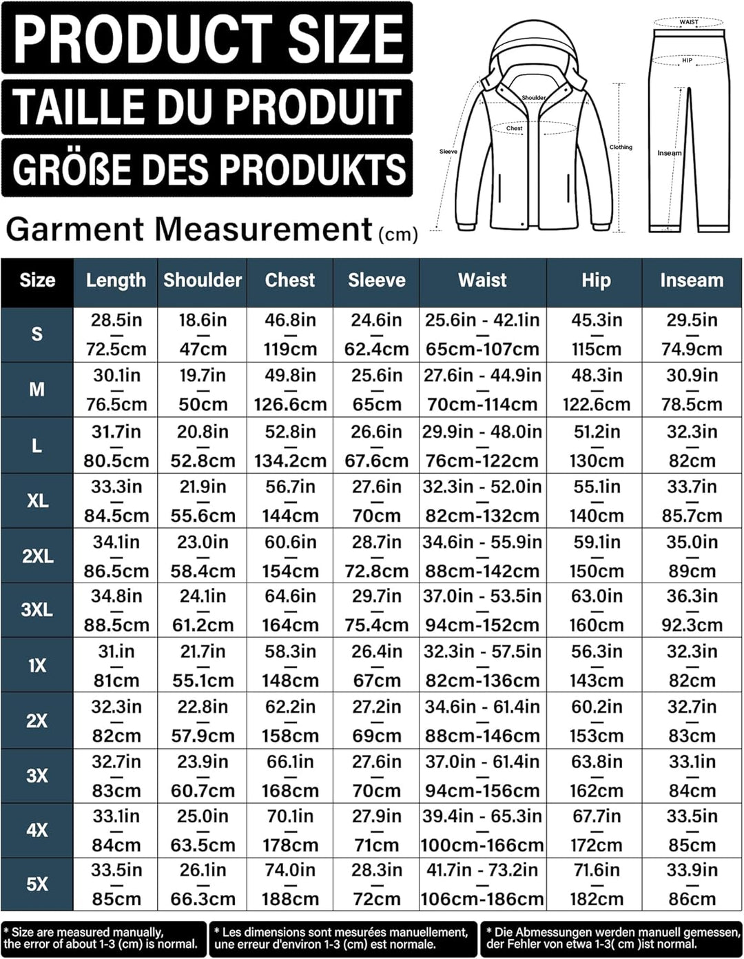 Coutyuyi Herren & Damen Regenanzug Reflektierender 100% Wasserdichter Anzug Outdoor Regenmantel Wind