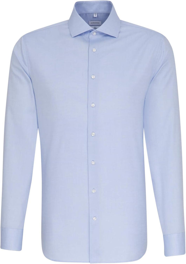 Seidensticker Herren Men Slim Longsleeve Cotton Hemd (1er Pack) 38 Hellblau(693677), 38 Hellblau(693