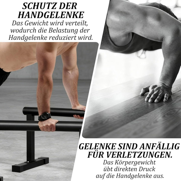 Parallettes mit Holzgriffen, Rutschfeste Handstand Griffe/Dip Bar für Calisthenics, Krafttraining &