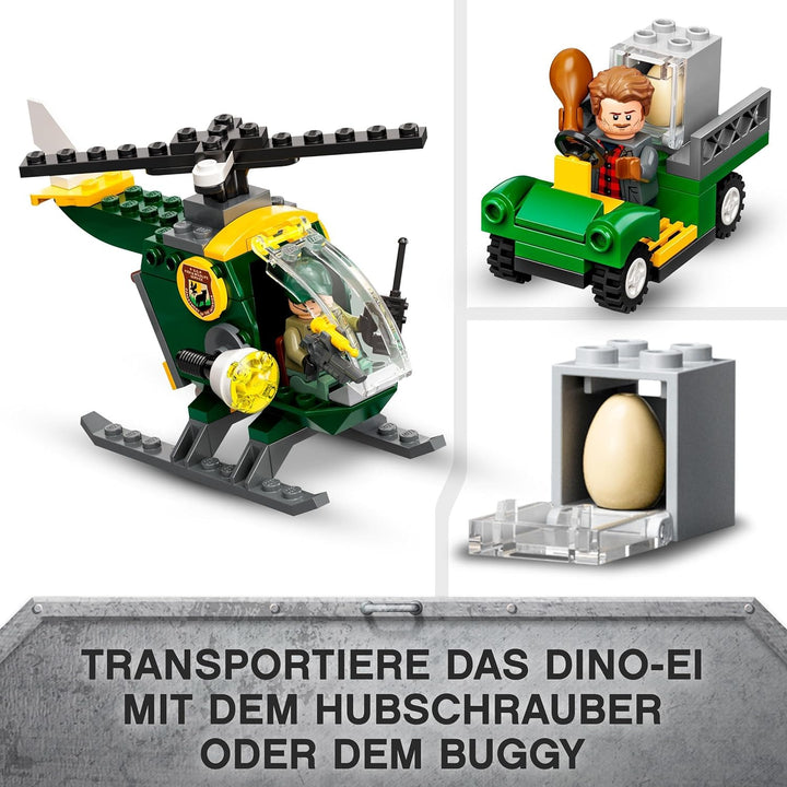 LEGO 76944 Jurassic World T. Rex Ausbruch, Dinosaurier Spielzeug ab 4 Jahre, Set mit Figur, Hubschra