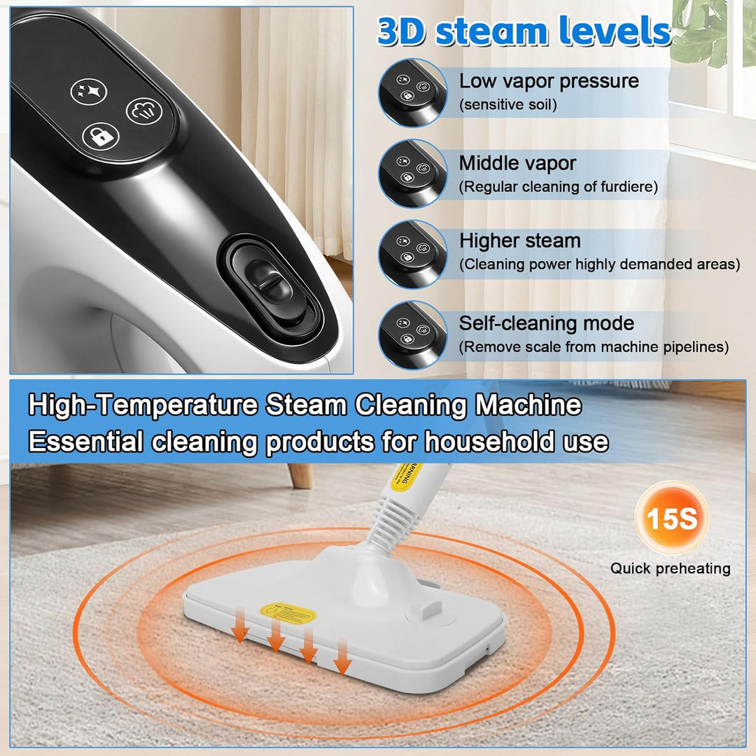 Dampfreiniger 1200W Dampfreiniger Handgerät, Mehrzweck Steam Cleaner Chemikalienfreier Handdampfrein