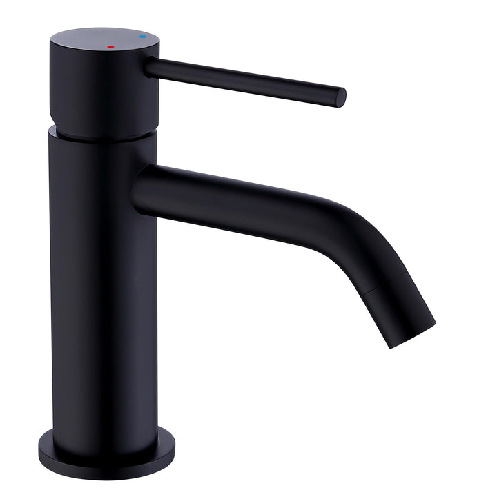 Wasserhahn Schwarz Matt Bad, Anti Ablösung Unterdruck Bleifrei Waschtischmischer mit Zulaufschlauch,