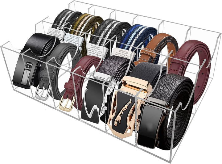 12 Gürtel Aufbewahrung, gürtel aufbewahrung für Herren, Gürtel Organizer Acryl Transparente Gürtel-V